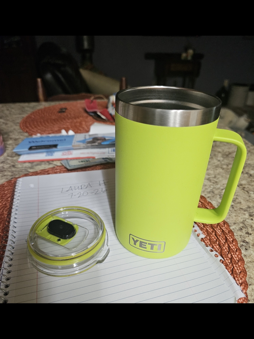Yeti Chartruese 24 Oz & Rare Matching Lid